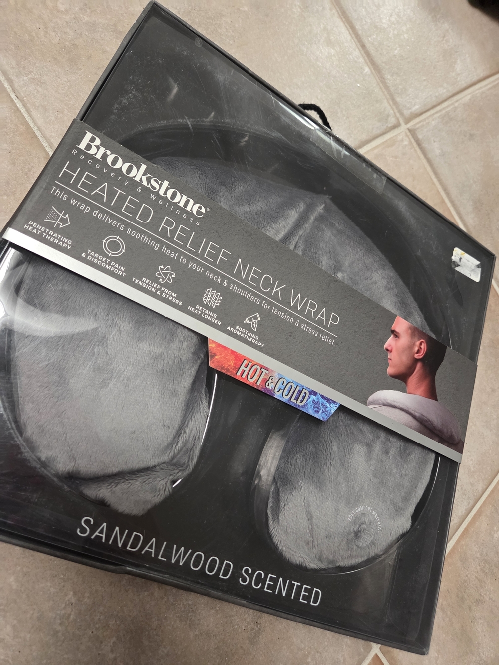Brookstone Heated Relief Neck Wrap - Gray